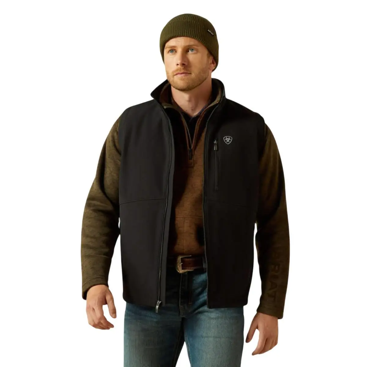 Ariat Men's Logo Softshell Black Vest Ariat Men's Logo Softshell Black Vest