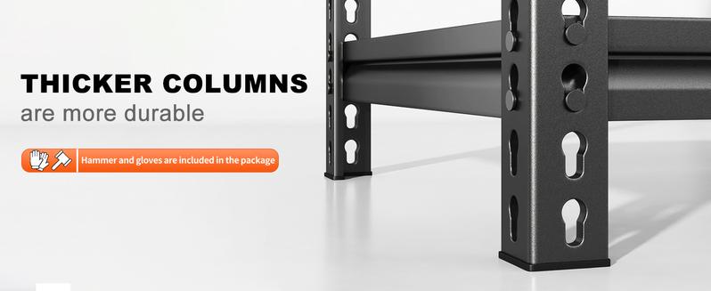 Raybee Adjustable 5-Tier Metal Storage Shelves, Garage Storage Shelving Unit for Warehouse Pantry Basement Heavy Duty Utility Rack Tool Shelf