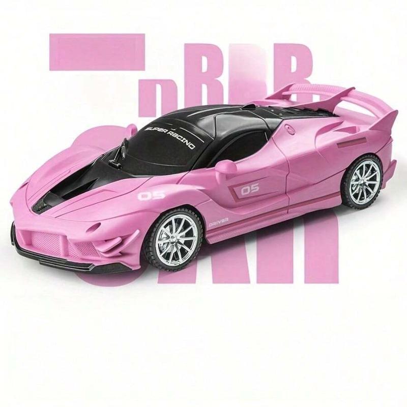 Pink Toy Car, Remote Control Car, Sports Car, Luxury Car Model, Racing Car, Toy Automobile, Children's Holiday Birthday Gift Rechargeable Alloy Cyber-Truck RC Transformable Mini Forklift Dual-Tire Drift High-Speed LED Off-Road All Terrain 2.4GHz Monster