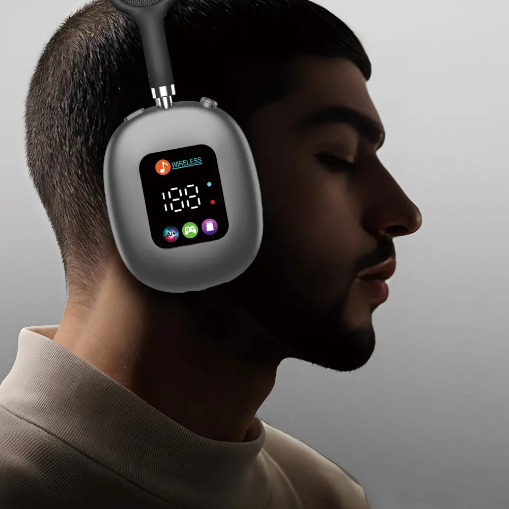 Wireless On-Ear Bluetooth Headphones (Wireless Headset), 3D Stereo Audio, RGB HD LED Display, TF Card Memory Expansion, Comfortable Earmuffs, Noise Cancellation, Universal Electronic Device Compatibility, Ideal Father's Day Gift