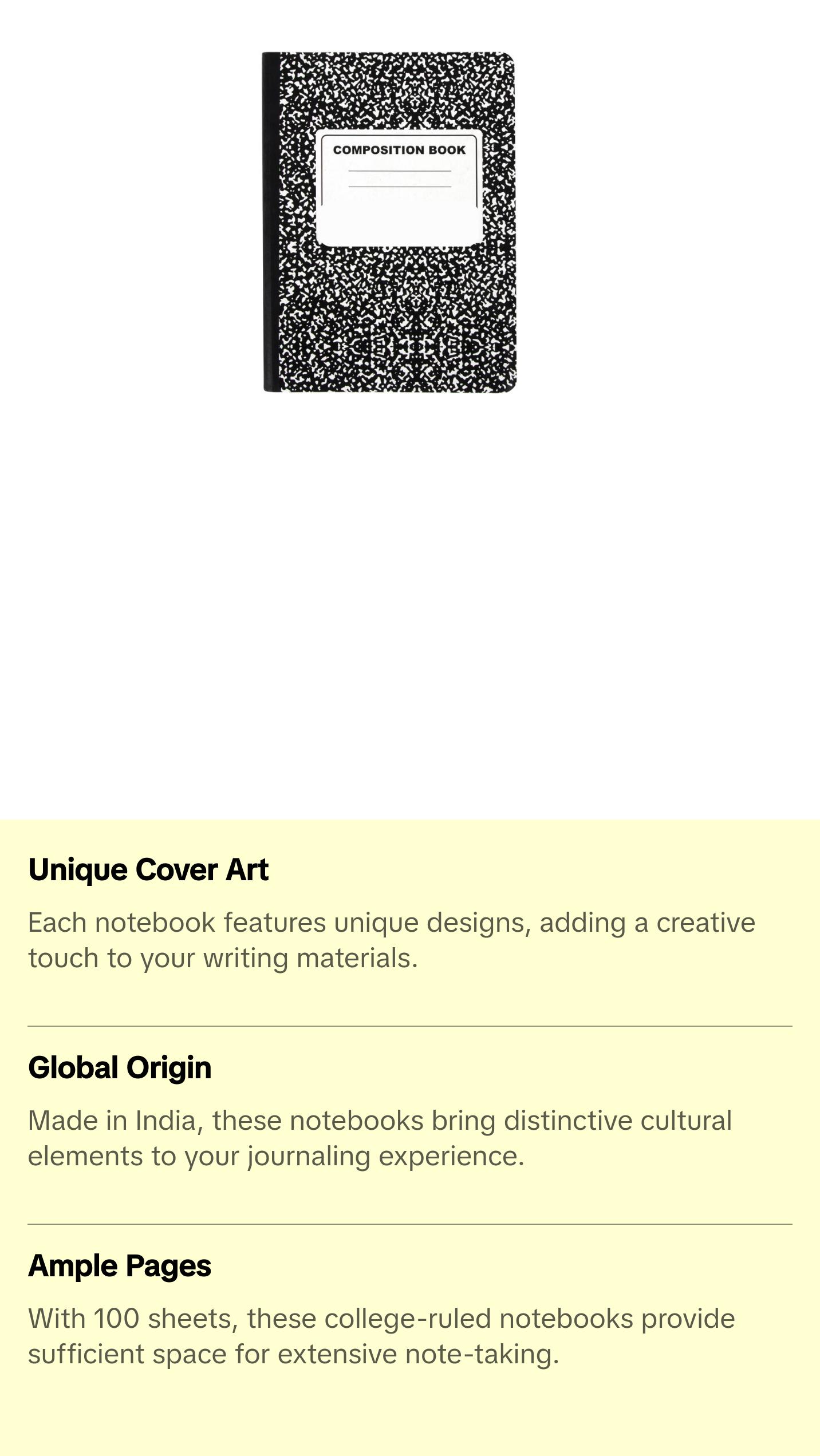 Personalized Notebooks Custom Journals with Unique Designs College Ruled 100 Sheets 9.75 x 7.25 in Made in India