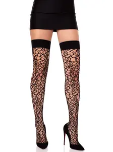 Fractured Net Thigh Highs