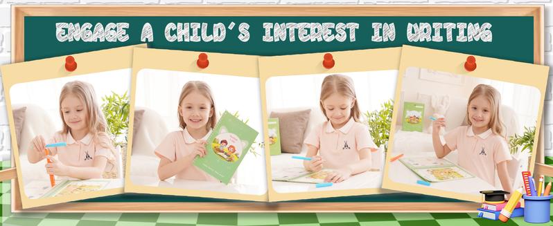 4 Reusable Grooved Handwriting Workbooks – Magic Writing Practice Books with 1 Pen, Handle & 6 Refills | School & Educational Supplies for Early Childhood Education