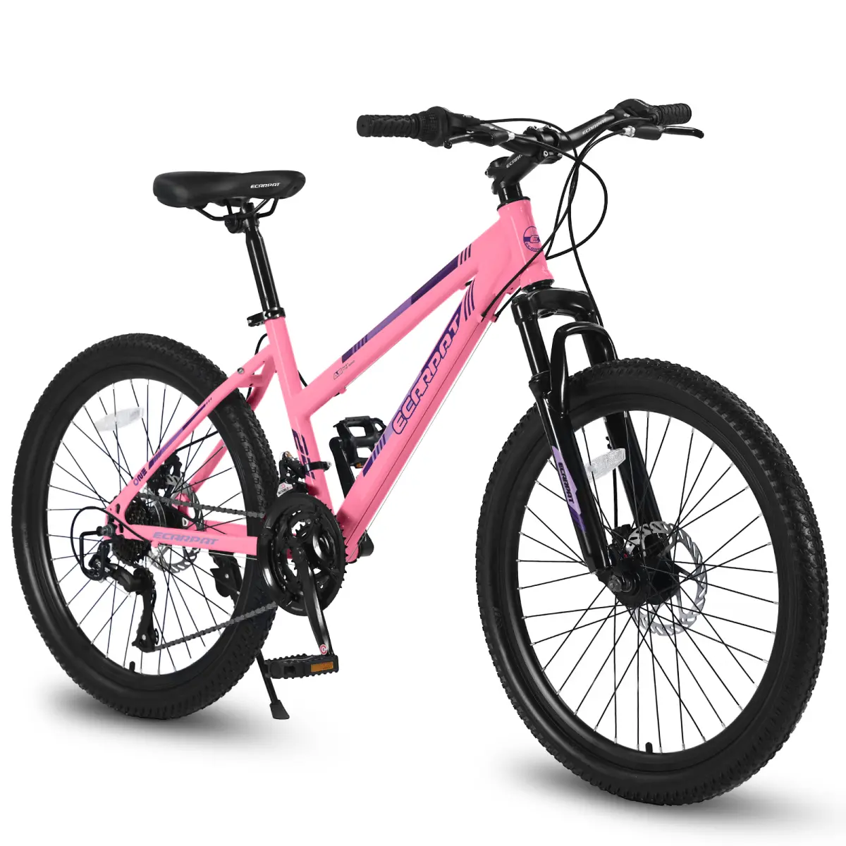 S26103 Women's 26-Inch Hardtail Mountain Bike for Teens & Adults, Shimano 21-Speed, Dual Disc Brakes, 100mm Front Suspension, Ergonomic Steel Frame, High-Quality Tires, 44lbs, Low Standover, Off-Roading, Durable Frame, Mountain Bikes