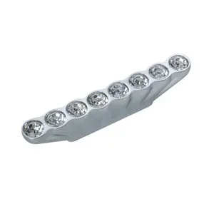Utopia Alley HW283PLCH021 Gleam 8 Crystal Pull Handle - Decorative Cabinet Drop Pull Handles for Cabinets, Chrome, 1.3" Center to Center