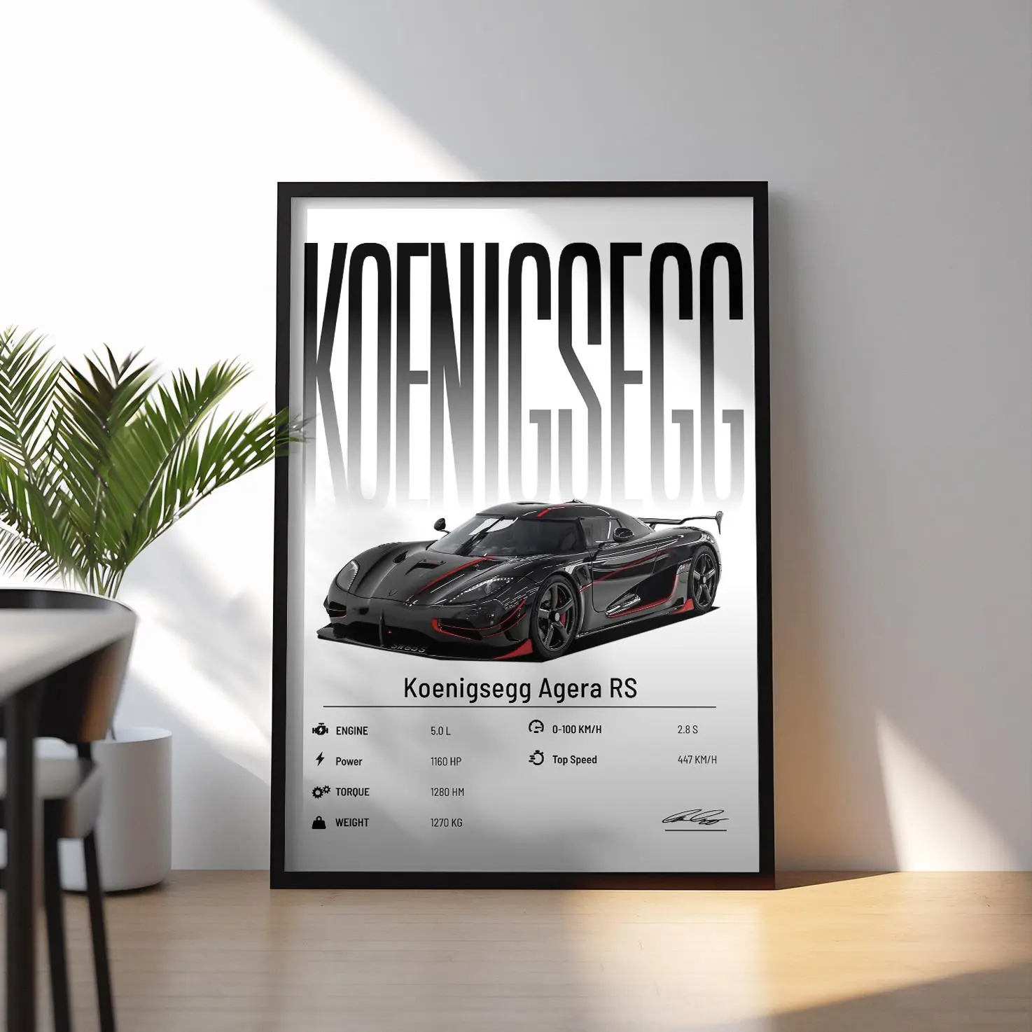 Koenigsegg Agera RS Poster | Car Print | Hyper Car Poster | Super Car Print | Art Print | Car Poster | Home Decor | Wall Decor