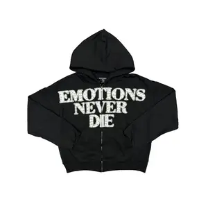 Mixed Emotion Emotions Never Die Zip Up Hoodie Black