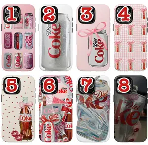Di,et Co,ke Aesthetic Phone Case Cute Pink Soda Collage, iPhone 11 to 17