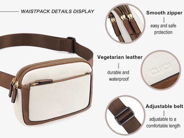 CLUCI TikTokShopSpringGlowUp Belt Bag for Women, Mini Everywhere Crossbody Waist Bag Adjustable Strap, Vegan Leather Women's Fanny Pack Bum Bag Gift