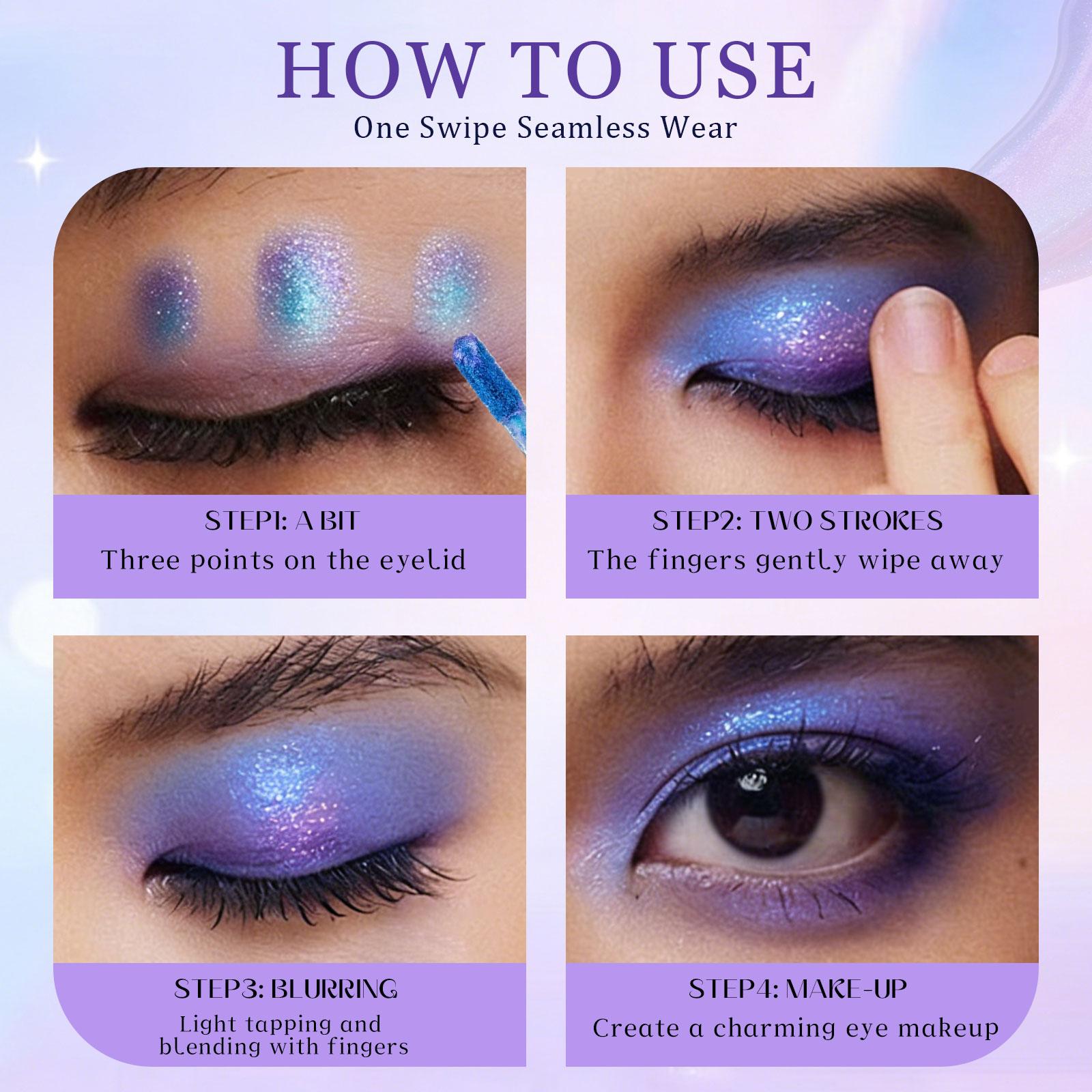 3 Colors Liquid Chameleon Glitter Eyeshadow, Metallic Liquid Chameleon Eyeshadow, Multi-Dimensional Eye Looks, Long-lasting Holographic Glitter Multichrome Eyeshadows Makeup (#03+05+06)