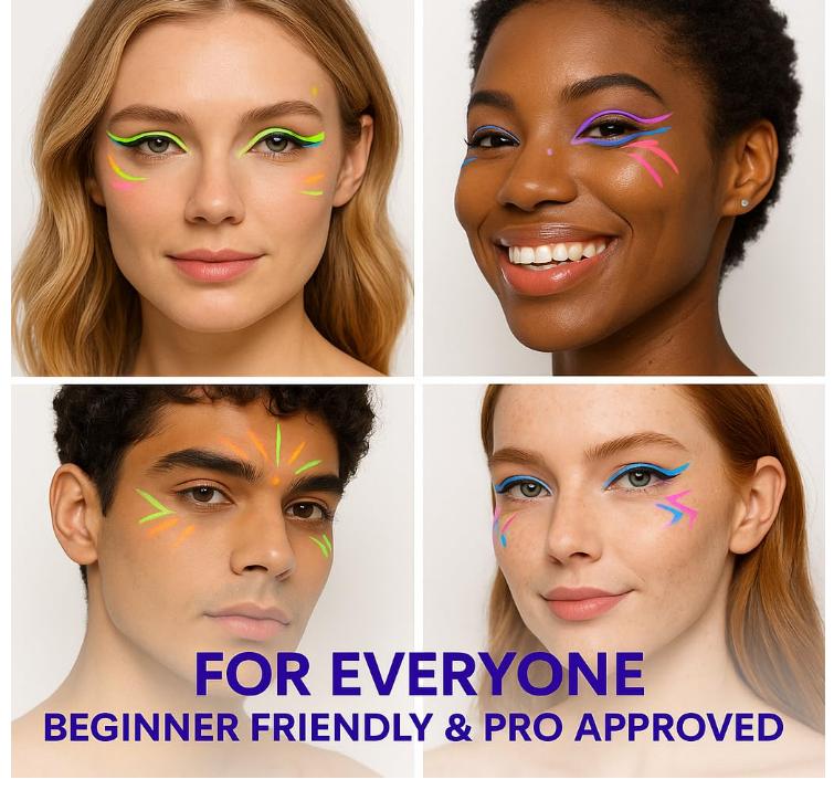 BestLand  Matte Liquid Eyeliner Set Colorful UV Neon Eyeliner Pencil Pigmented Waterproof Smudgeproof Long Lasting Eye Liner Xmas Christmas Festival Makeup Gift Kit for Women (Set C)