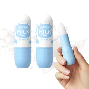 3 Pack Hydrating Lip Balm with Milk - Intense Moisturizing & Nourishing Treatment for Dry Cracked Lips, Softens & Adds Shine, Reduces Fine Lines, Unisex Chapstick