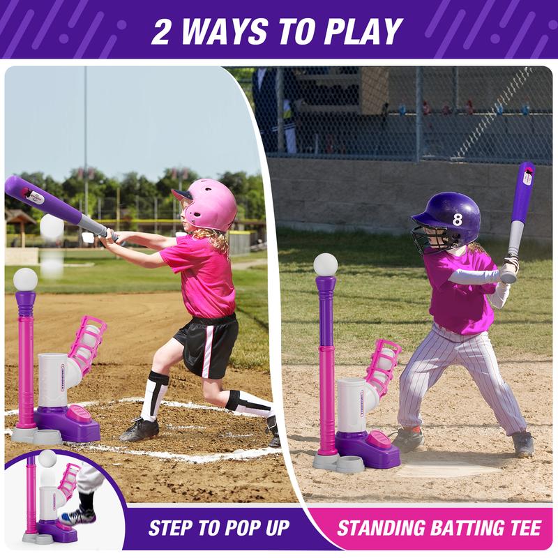 T-ball Set for Toddlers 3-5 Tee Ball Set with Step on Pitching Machine Adjustable Batting Tee Retractable Baseball Bat 8 Pop Up Balls Outdoor Sport Toy Games for Kids Girls T-ball Set for Toddlers 3-5 Tee Ball Set with Step on Pitching Machine Adjustable Batting Tee Retractable Baseball Bat 8 Pop Up Balls Outdoor Sport Toy Games for Kids Girls
