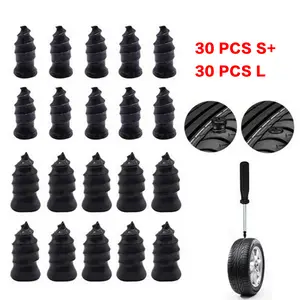 60Pcs Tire Repair Screws Plugs, Self-service Tyre Repair Vacuum Rubber Nails Kit for Car/Motorcycle/Truck/Tractor Puncture Fast Tyre Repair Supplies