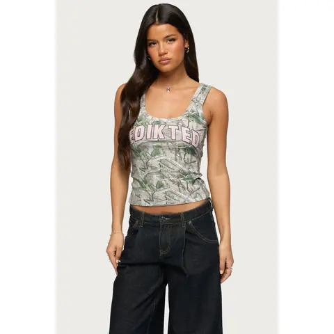 Edikted Girly Ribbed Tank Top