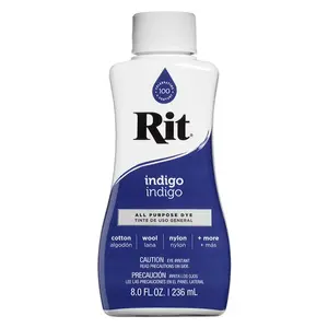 Rit Indigo 8 oz Liquid Fabric Dye for Clothing Décor & Crafts