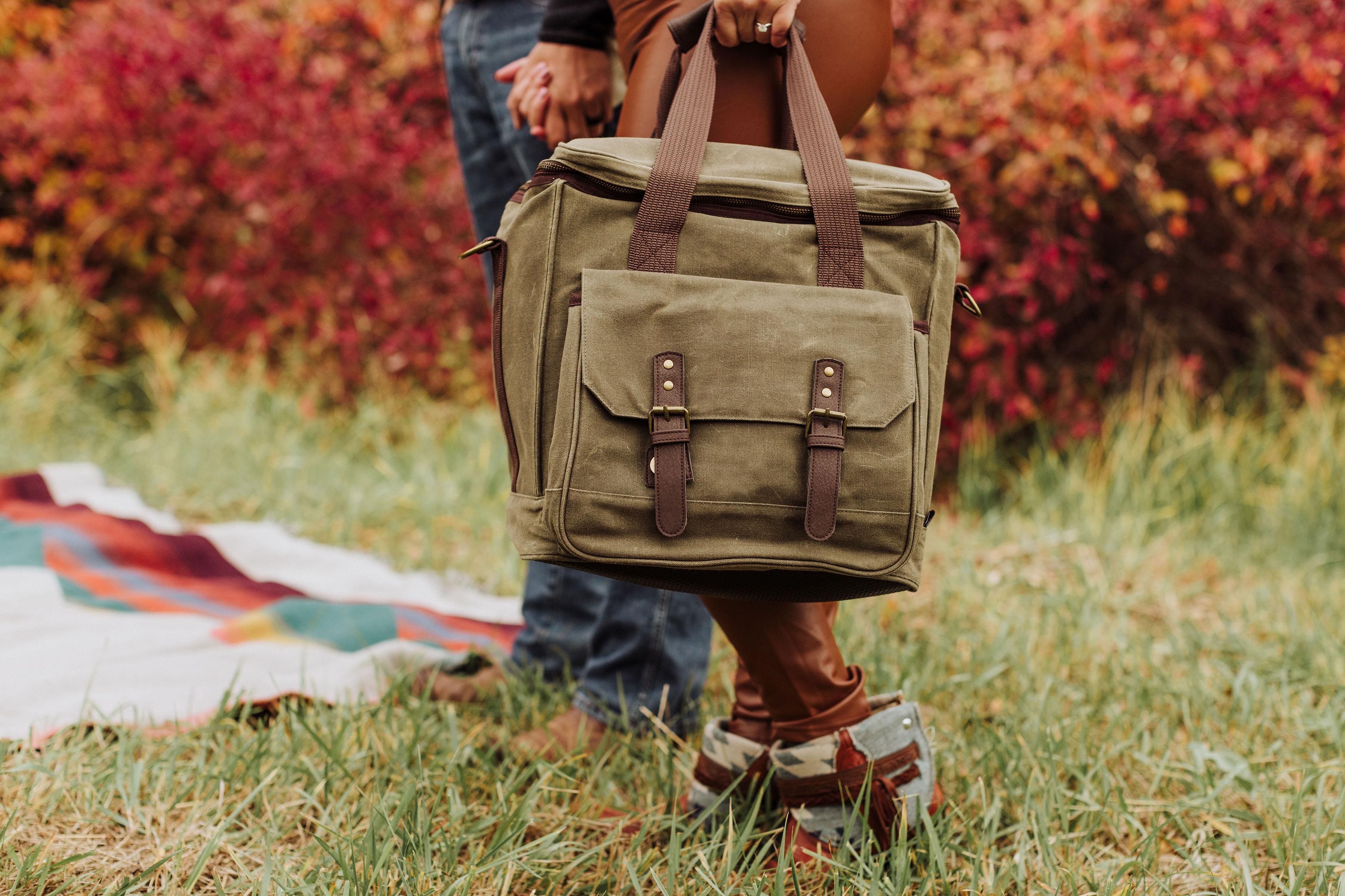 Weekender 6 Bottle Insulated Wine Bag, (Khaki Green with Brown Accents)