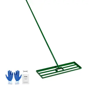 【Summervibes】VEVOR Lawn Leveling Rake, 36"x10" Level Lawn Tool, Heavy-duty Lawn Leveler with 78" Steel Extended Handle, Yard Leveling Rake Suit for Garden, Golf Lawn, Farm