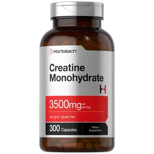 Horbäach Creatine Monohydrate Capsules | 3500mg | 300 Count | Non-GMO and Gluten Free Supplement