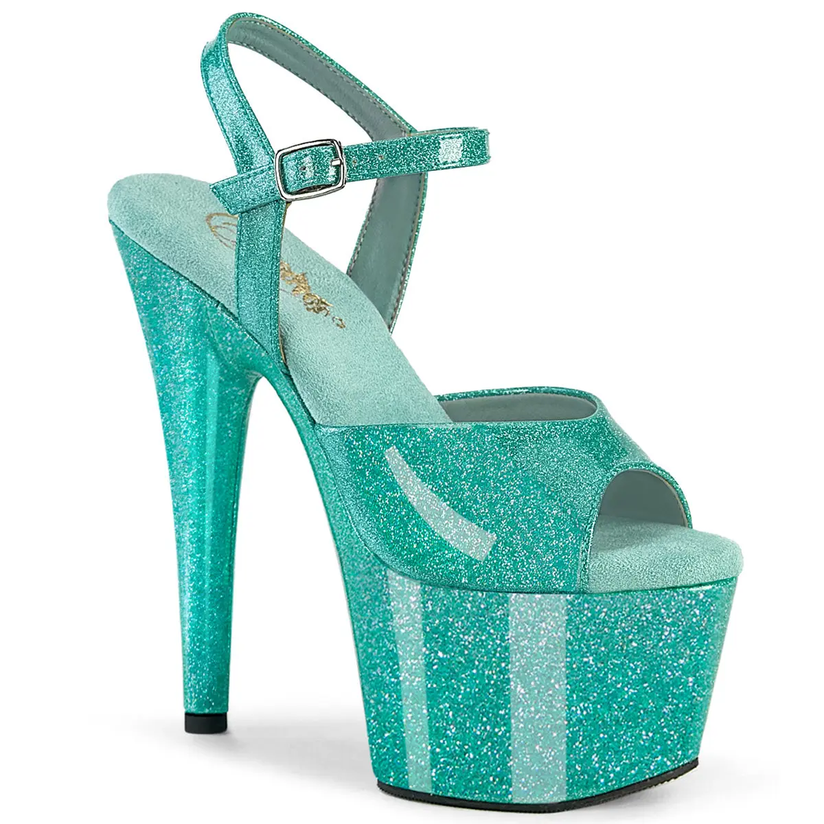 Pleaser Adore-709GP Women's Ankle-High Heeled Platform Sandals - Decor-Enhanced Footwear, Statement Shoes for Casual, Evening Wear, Ankle-High Women's Heeled Sandals, Open Toe