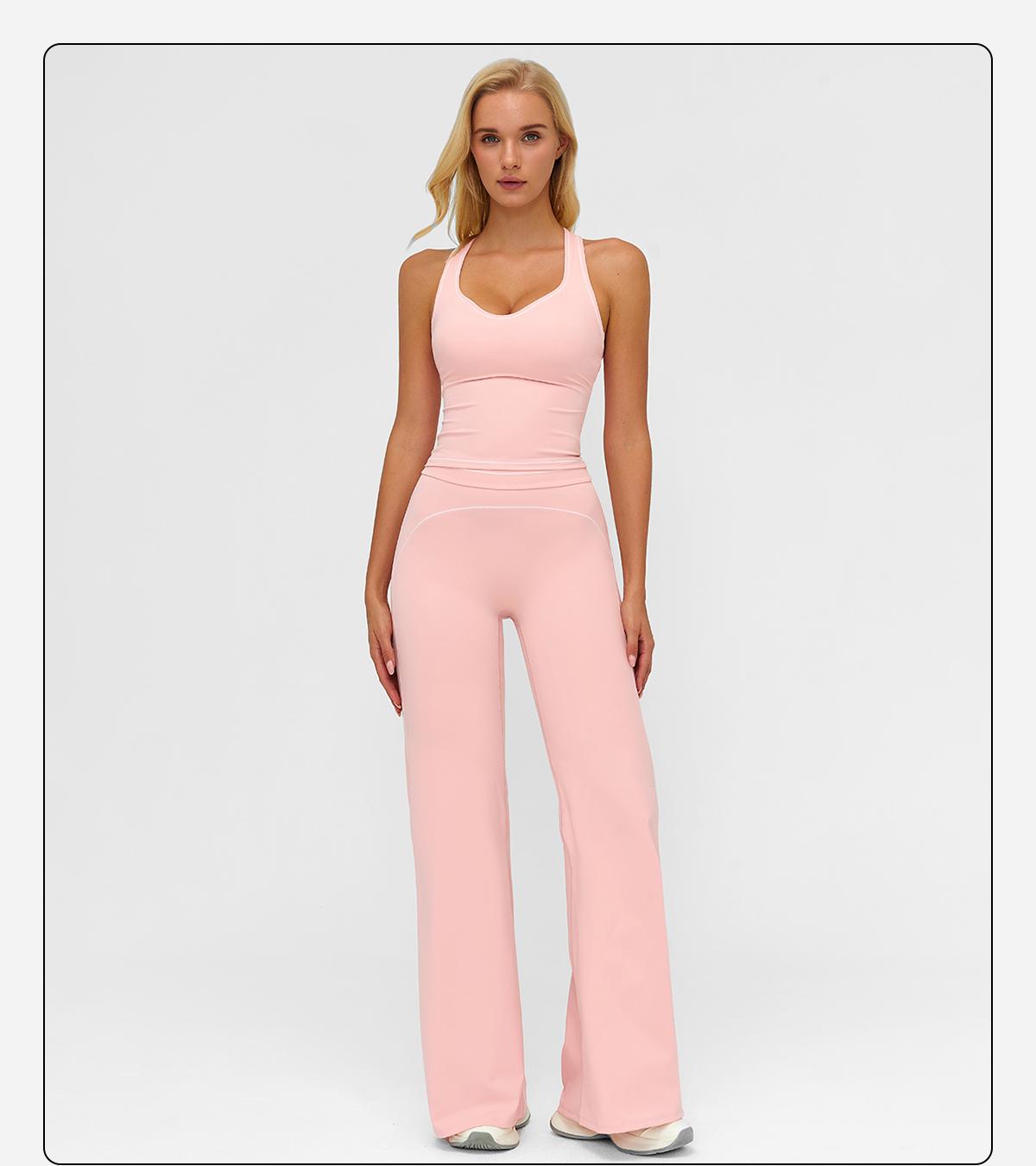 MFVIM Women's Sporty Tracksuit Set - Casual Two-Piece Athletic Wear, 78% Nylon 22% Spandex, Ideal for Gym & Daily Activities, H-Shaped Back Design, Bell-Bottom Pants SpringStatements