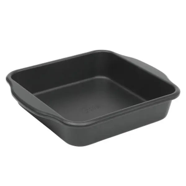 Oster 143742.01 8 in. Teston Platinum Collection Nonstick Carbon Steel Square Kitchen Cake Pan, Matte Black