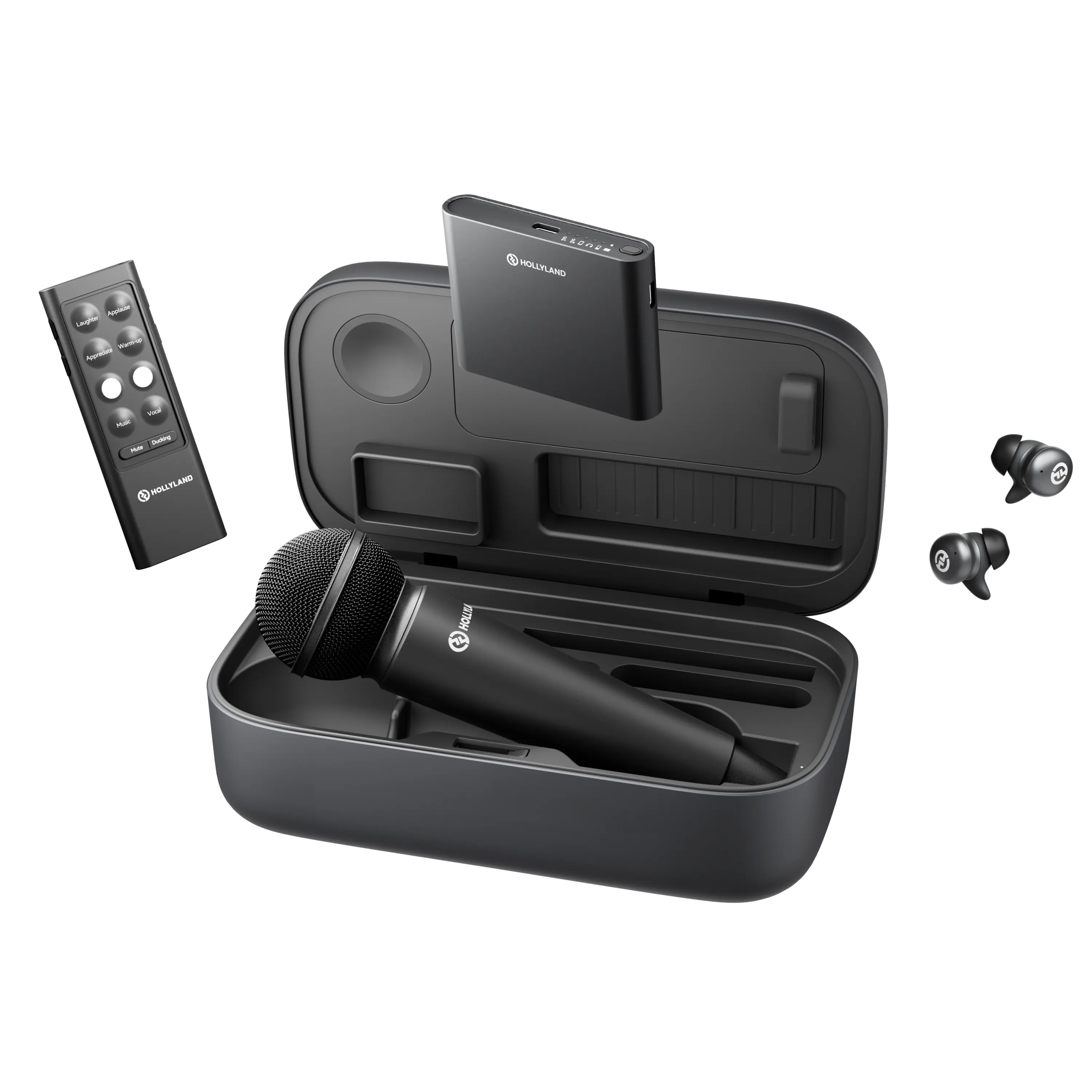Hollyland MELO P1 Microphone: All-in-One Wireless Real-time Vocal Mixing System with Handheld Microphone, Smart Sound Mixer, AI Noise Cancel, 100+ Preset&9 Studio Effect for Music Recording/Game Streaming/Podcast