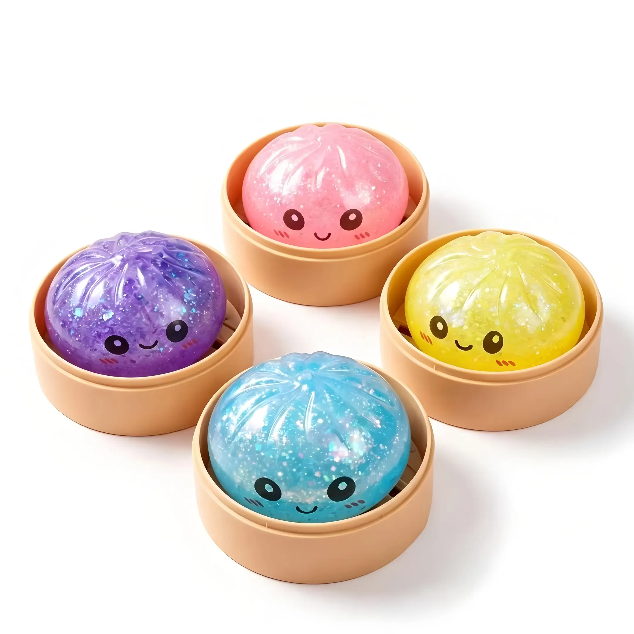 KIDGENIUS Real Dumpling Squishy  Rising Bao Bun Squeeze Toy Stress Relief Sensory Fidget for ADHD Kids Adults