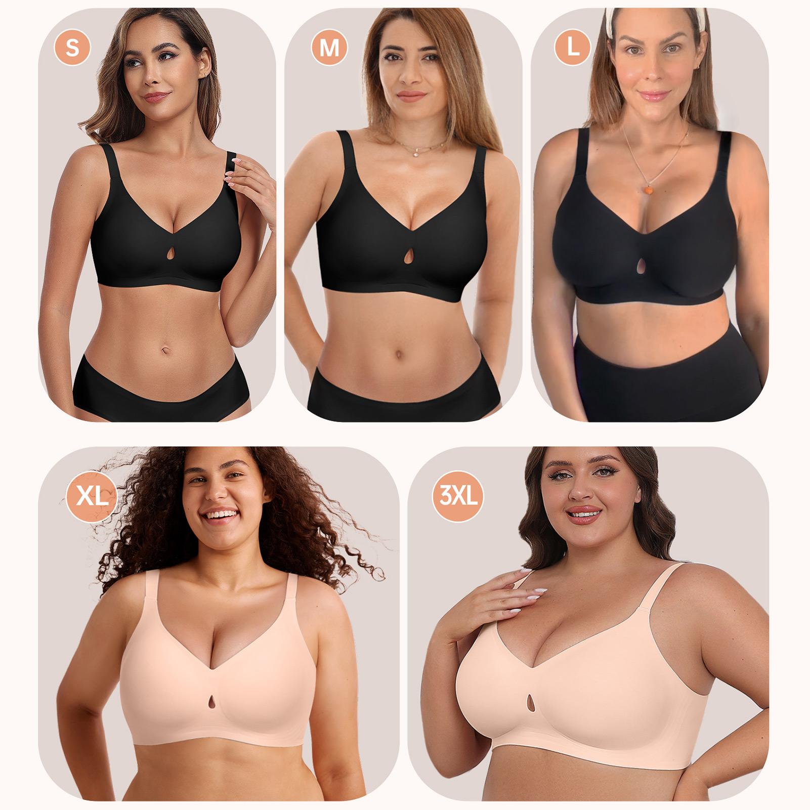 OEAK Seamless Jelly Invisible Water-Drop Hollow Comfort Bra No Underwire Seamless Push Up Full Coverage Supportive Bras for Women - Everyday Bra