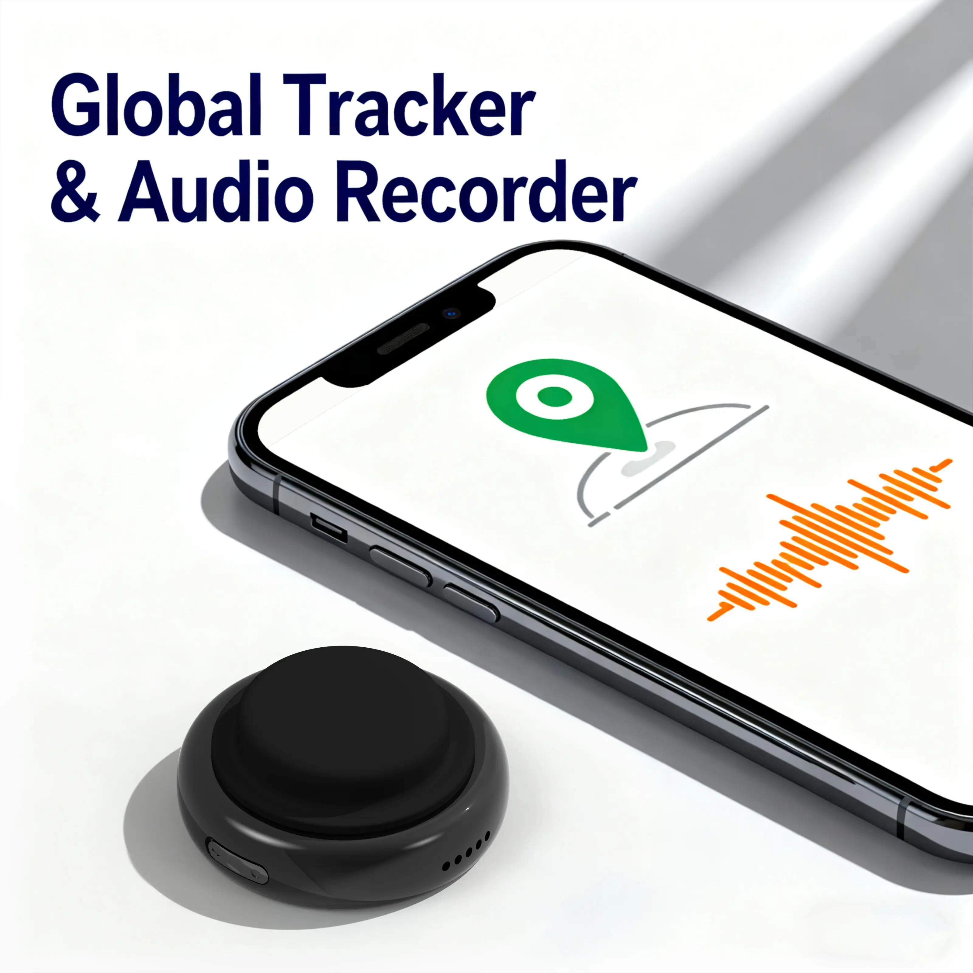 Discreet Mini Size GPS Tracker & Audio Recorder - Smartphone Compatible GPS Trackers with Strong Magnet, Global Track, No Additional Charges, iOS/Android Support