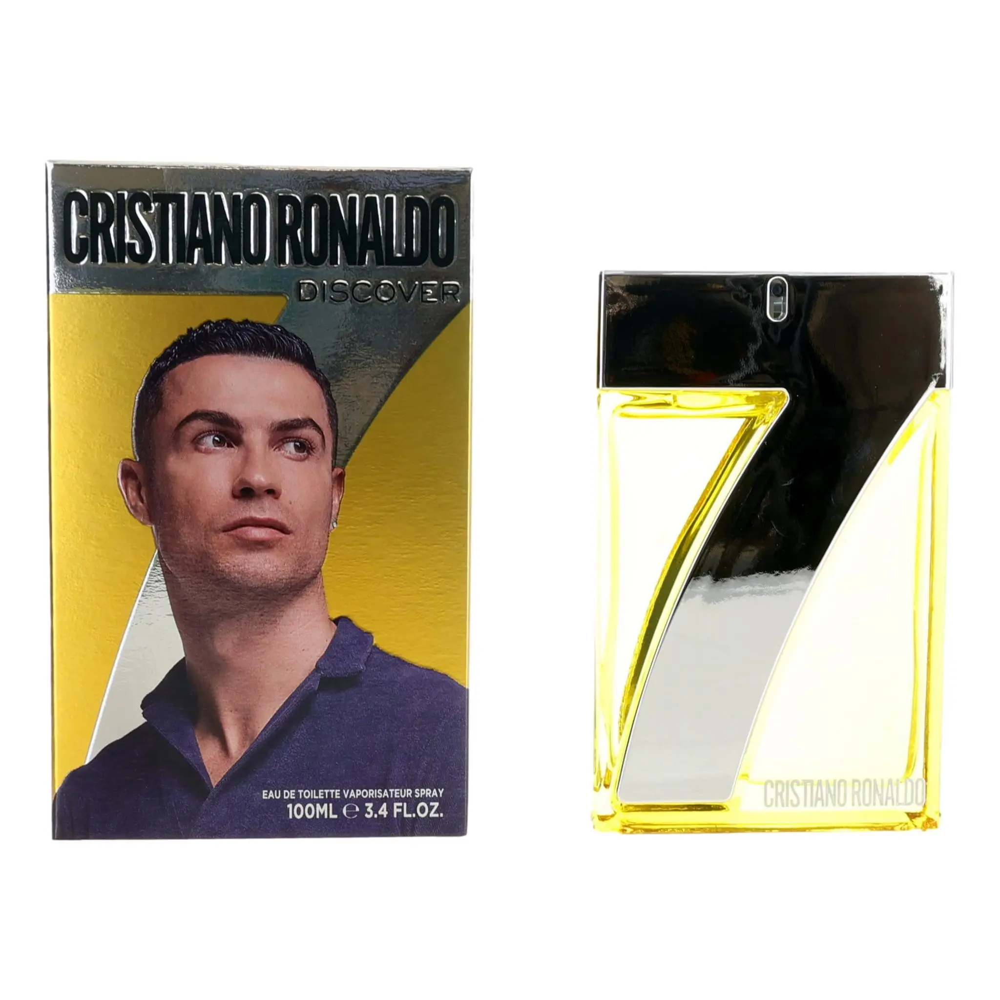 CR7 Discover by Cristiano Ronaldo Men's 3.4 oz EDT Spray, Fresh Blend Fragrance with Top Notes Orange & Base Notes Citrus, Lemon, Lavender