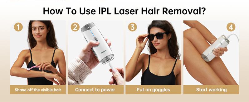 Amifiy Professional IPL Hair Removal Device with Ice Cooling Home Use Epilator for Women Adjustable 3 Energy Levels 2 Modes Face Body Includes Razor Glasses - Personal Care Appliances