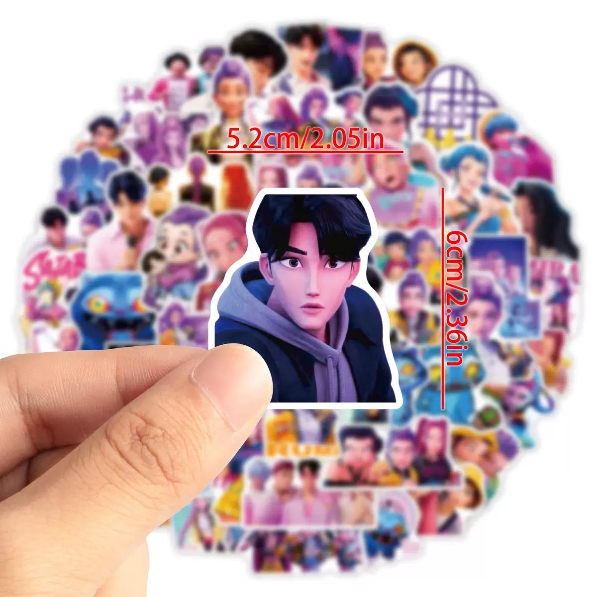 60-50 Pcs Cool Anime Graffiti Stickers Set, DIY Phone Case Laptop Skateboard Luggage Decals, Trendy Cartoon Character Designs, Waterproof Vinyl Stickers for Teens