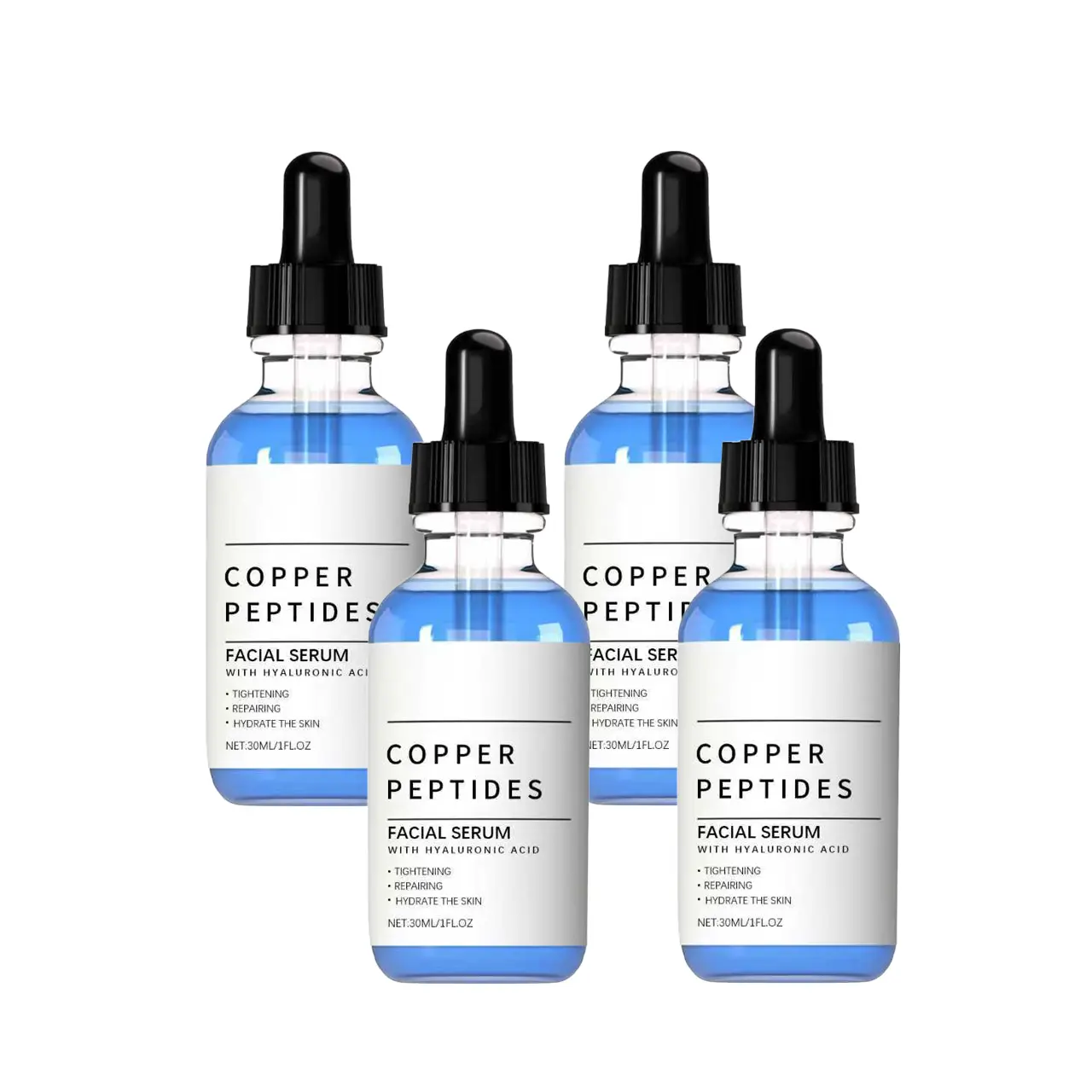 Copper Peptide Serum[GHK-Cu] Hyaluronic Acid Serum for Face| Anti-Aging Facial Serum, Deep Moisturizing & Nourishing, Firming& Wrinkle Smoothing | Fragrance-Free | Men & Women, Cruelty-Free, VeganSkincare | Daily Face Serumfor All Skin Types 30ml Aloe Ski