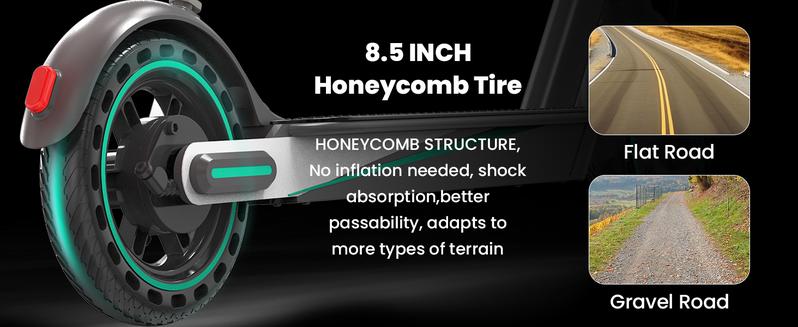 TTS D8 Electric Scooters for Adults 350W Motor 19MPH Top Speed Foldable E-Scooter with Dual Braking App Control Best Christmas Gift