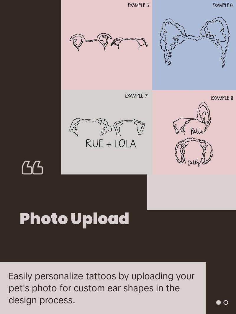 Temporary Tattoo Sheet Pick a Design 8.5" x 11" | Dog or Cat Outline Temporary Tattoos