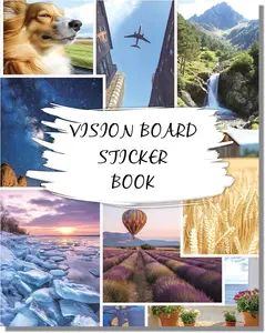 Sawnfay Vision Board Book - 2026 Vision Board Sticker Book, with Motivational Images & Quotes, Vision Board Kit & Supplies for Women, Travel