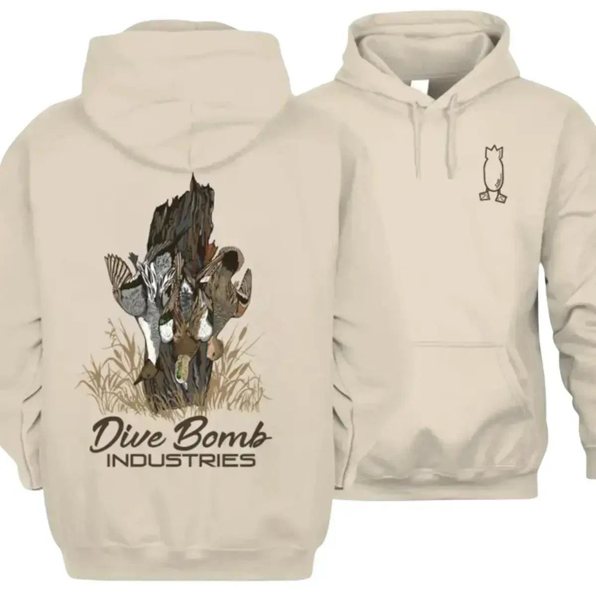Women's Bohemian Polyester Sweatshirt - Dive Bomb Industries Vintage Waterfowl Mixed Duck Hunting Pullover, Everyday Style Outdoor Hunting Top - KitchenEra