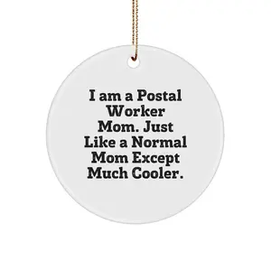 Funny Postal Worker Circle Ornament Gifts from Family for Christmas Unique Decorations