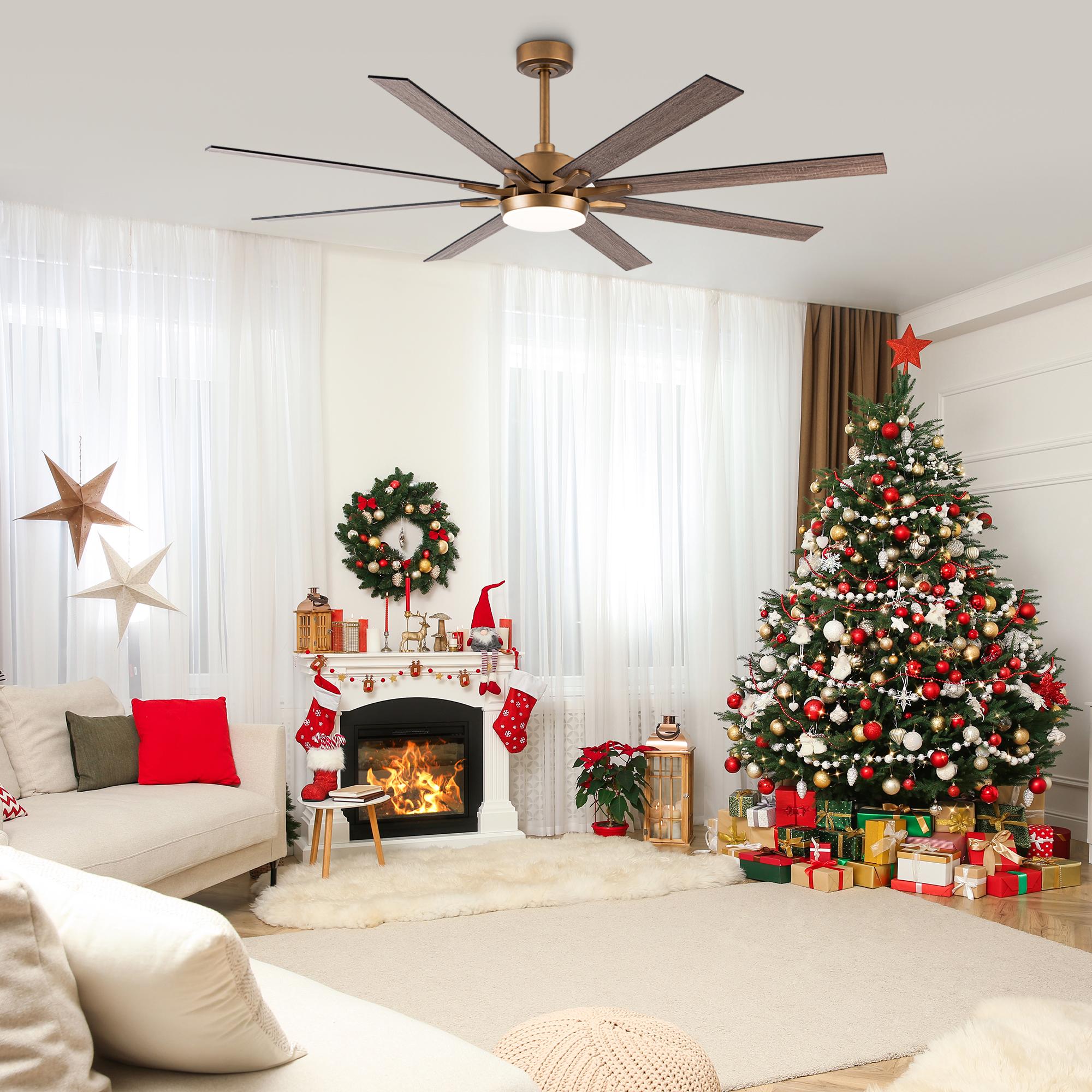 Parrot Uncle 65" Balachandran Modern Brushed Nickel DC Motor old Ceiling Fan with Dimmable LED Lighting & Remote Control - Downrod Mount, Quiet Reversible Airflow, Energy Efficient for Living Room/Bedroom/Porch