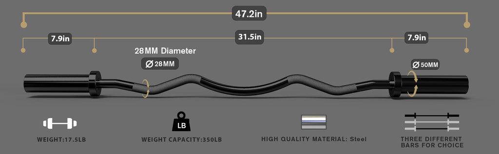 RitFit EZ Curl Bar for Weight Training and Arm Workout - Chromed Finish for Durability and Corrosion Resistance fitness exercise weight lift