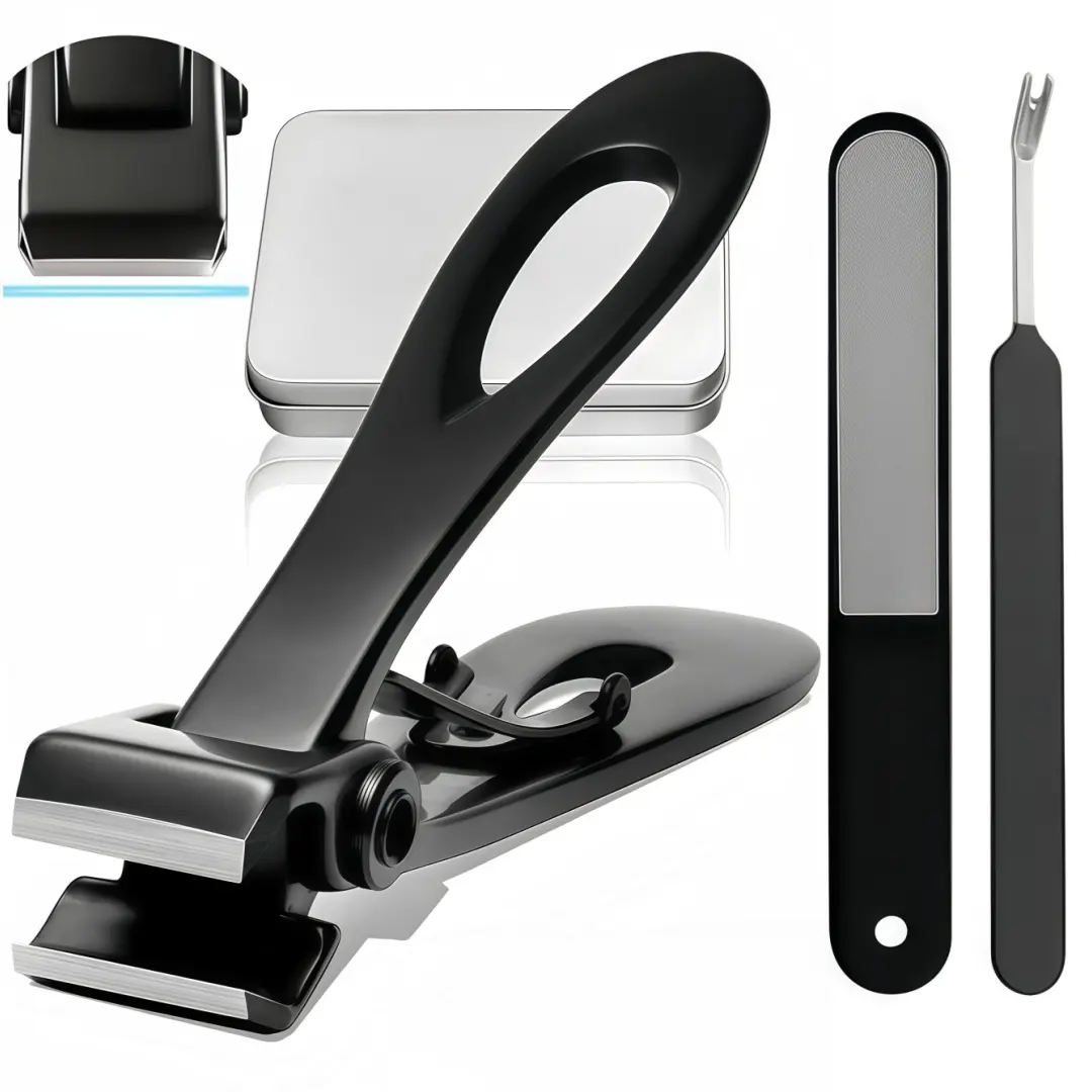 Heavy-Duty Toenail Clippers with 17mm Extra Wide Opening for Thick Nails, Stainless Steel Nails Kit Set with Reinforced Handle for Seniors & Adults, Includes File & Case