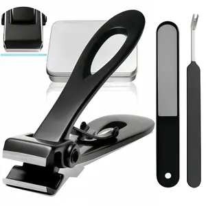 LMMAKE Extra Wide Opening Heavy-Duty Toenail Scissors Set Thick Clippers for Seniors Super Sharp Stainless Steel Adult Nail Clippers for Men Women with Bonus File Essential Nail Care Set hard