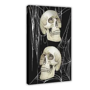 Gothic Skull Wall Art, Spooky Cobweb Halloween Decor, Creepy Wall Design
