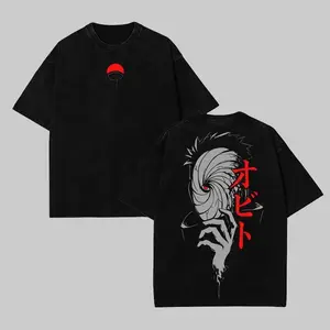 Obito Uchihaa Washed Tee – Unisex Oversize Anime T-Shirt