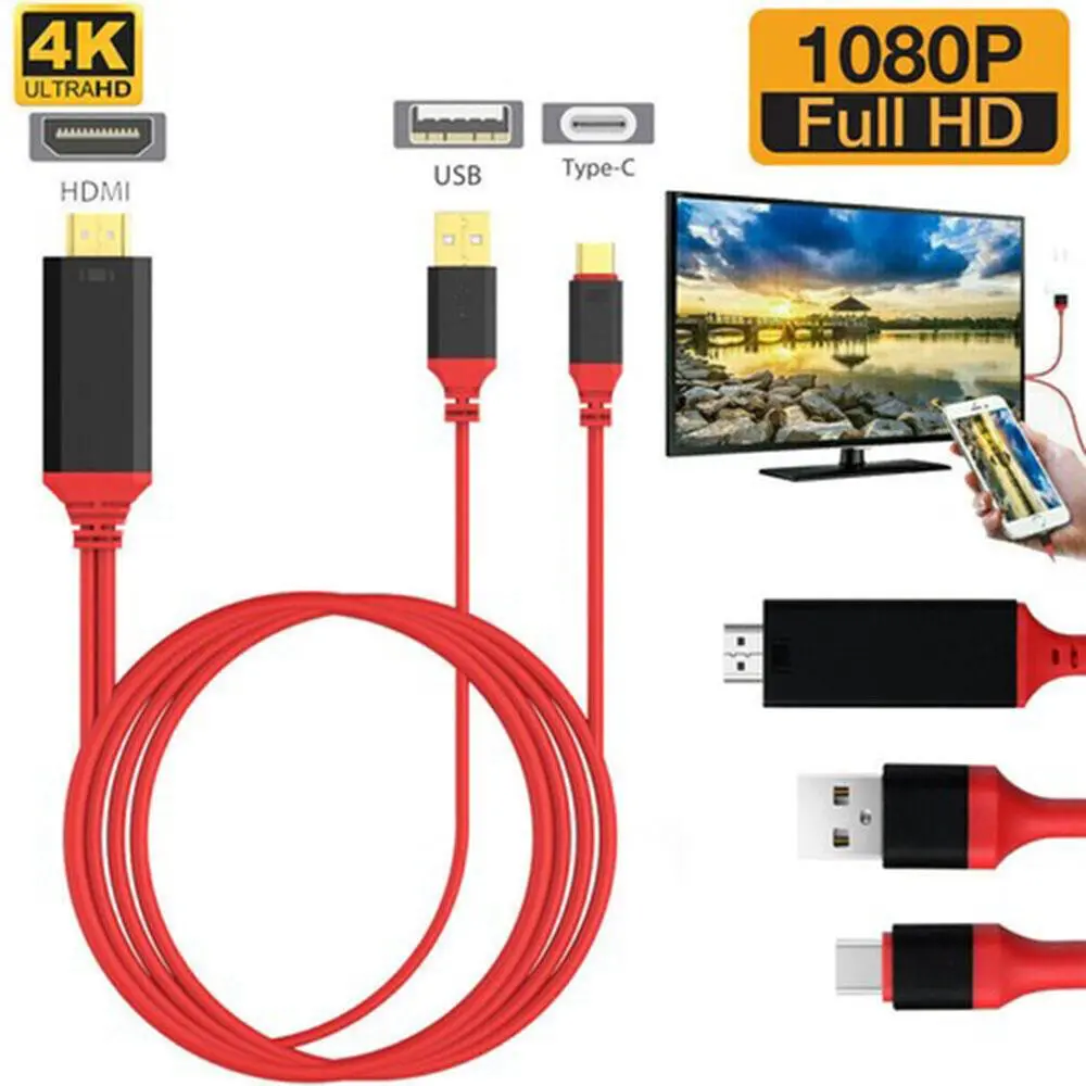 USB C to HDTV Adapter Cable Type-C to 4K 60Hz for Galaxy S20 S22 Android Devices High-Definition Video Connection, Accessories Hdmi Output Hdmi Transmitter Receiver