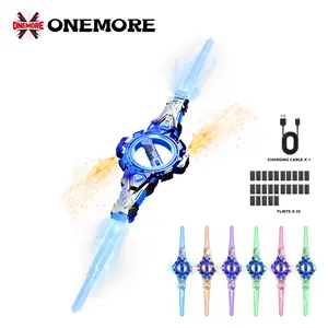 DKD Upgraded SparkBlade Spinning Dual-Blade LED Lightsaber Toy, Real Spark Cyberpunk Design 39" RGB Light-Up Prop for Cosplay, Raves & Festivals, Durable Collectible, US In Stock, Perfect Easter Gift