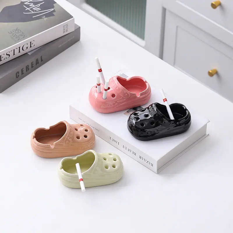 Ceramic Ashtray Clog Shape - Unique Clog-Themed Ashtray, Perfect Gag Gift for Friends
