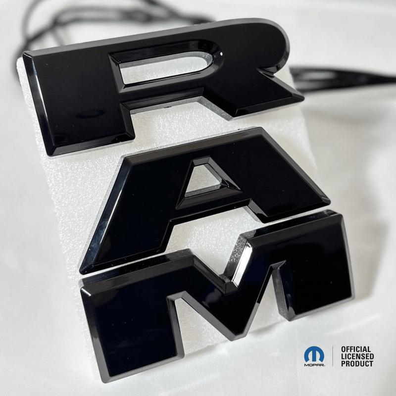 2019–2023 RAM 1500 Black Lighted Grille Emblem – White LED (Mopar Licensed)