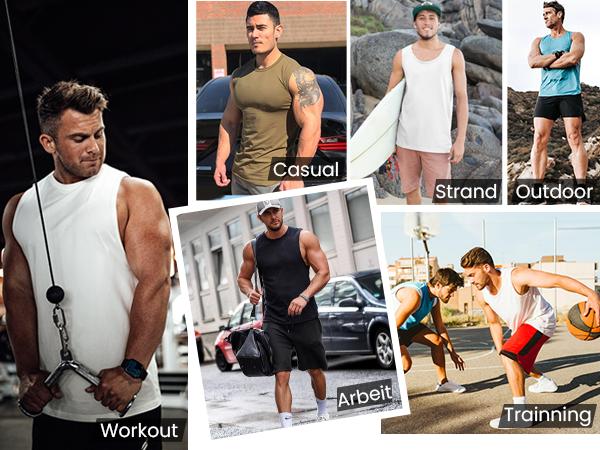 COOFANDY Men's 3 Pack Workout Tank Tops Gym Muscle Tee Bodybuilding Fitness Sleeveless T Shirts